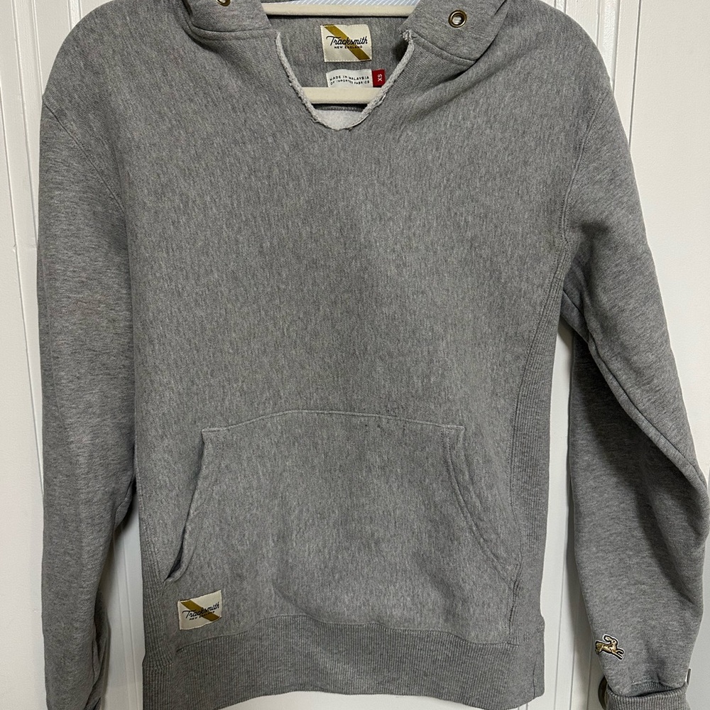 Tracksmith Gray Hoodie with Front Pocket